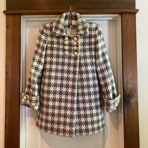 J. CREW gray houndstooth coat